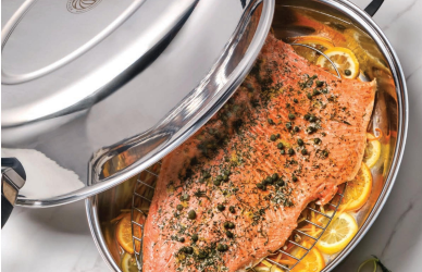 Cooking Salmon in  Wide Pots